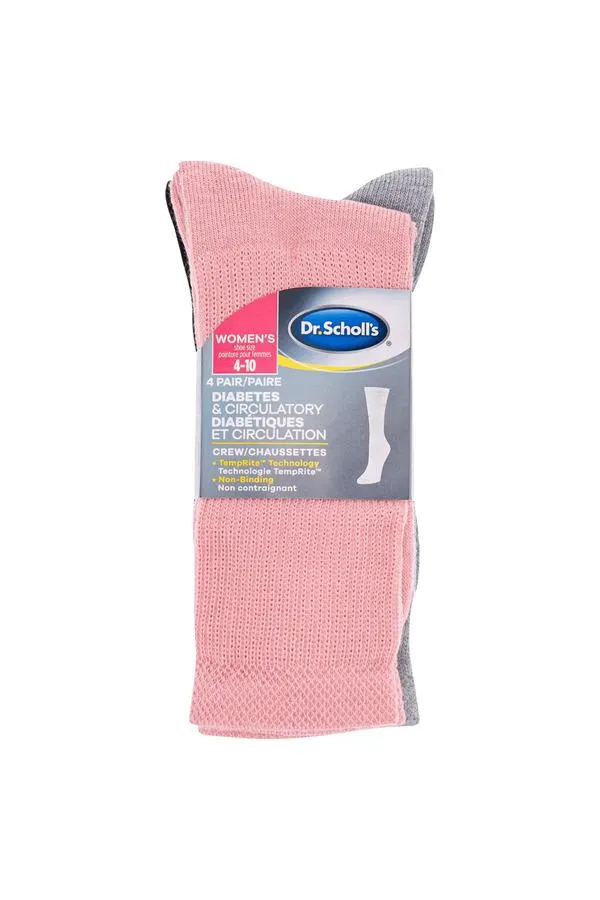 Diabetes & circulatory crew socks - 4 pairs