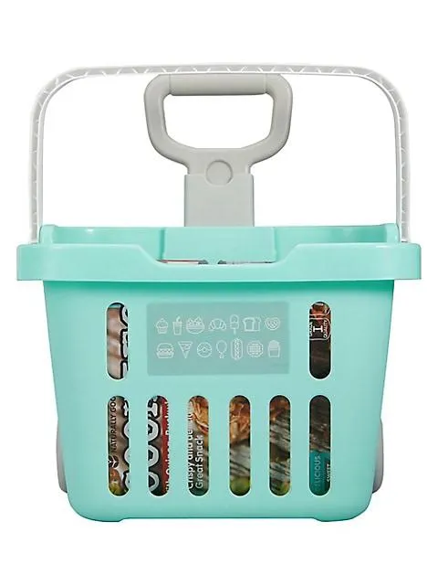 7-Piece Pull-Along Shopping Basket Toy