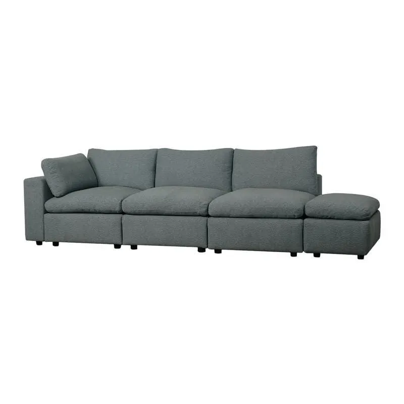 Sofa modulaire avec ottoman gris - 5 mcx