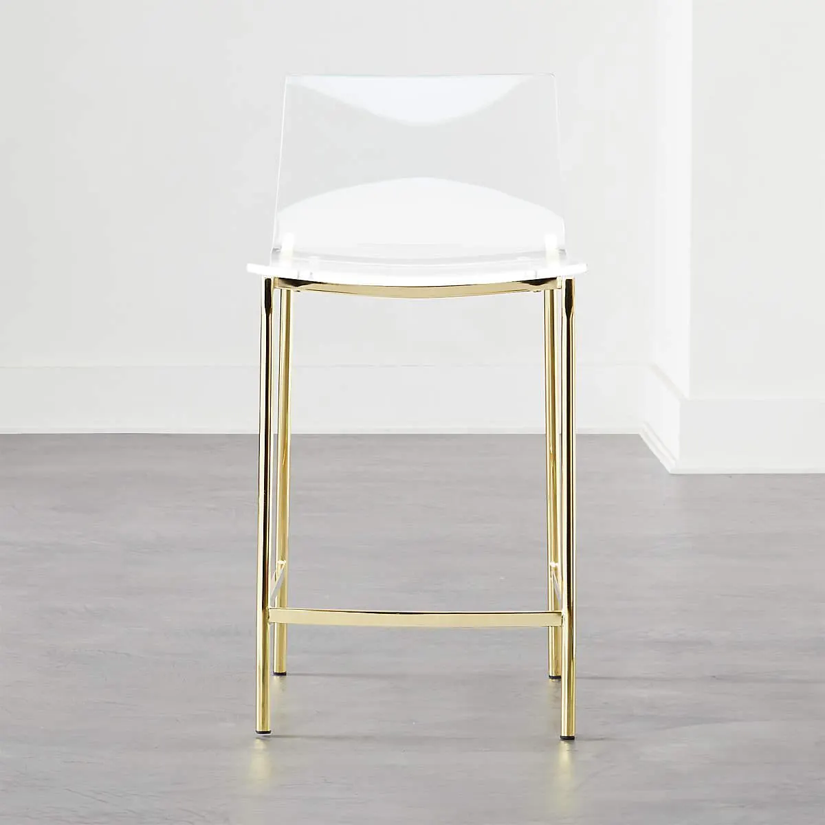 Chiaro Clear Counter Stool Gold