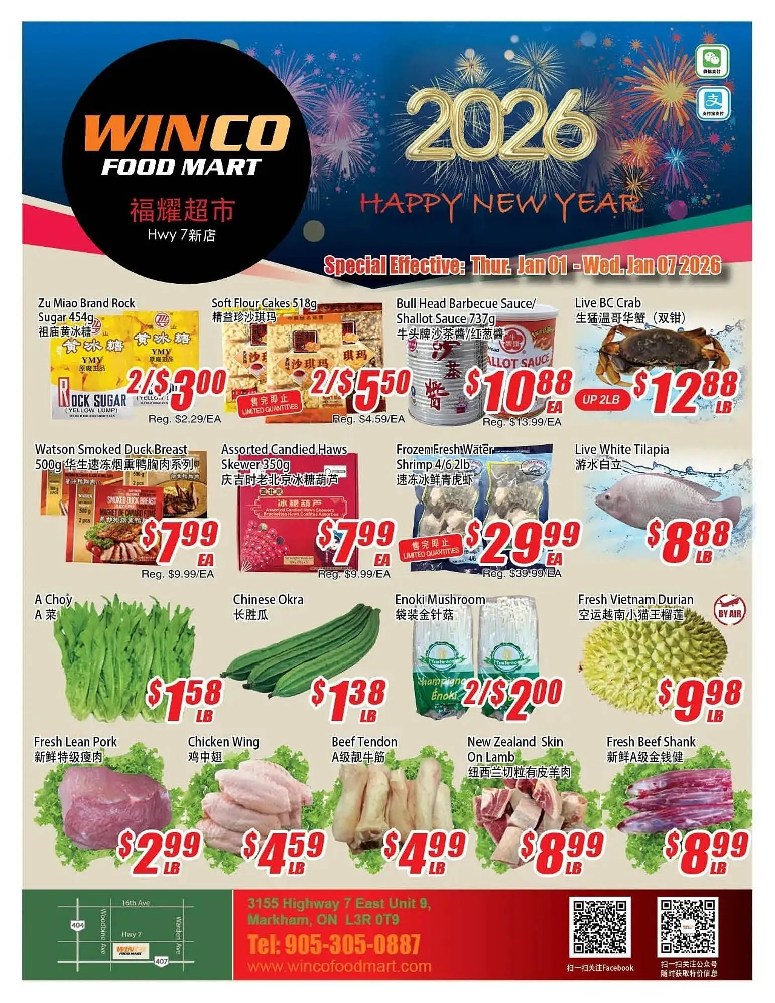 WinCo Food Mart flyer from January 1 to January 7 2026 - flyer page 1