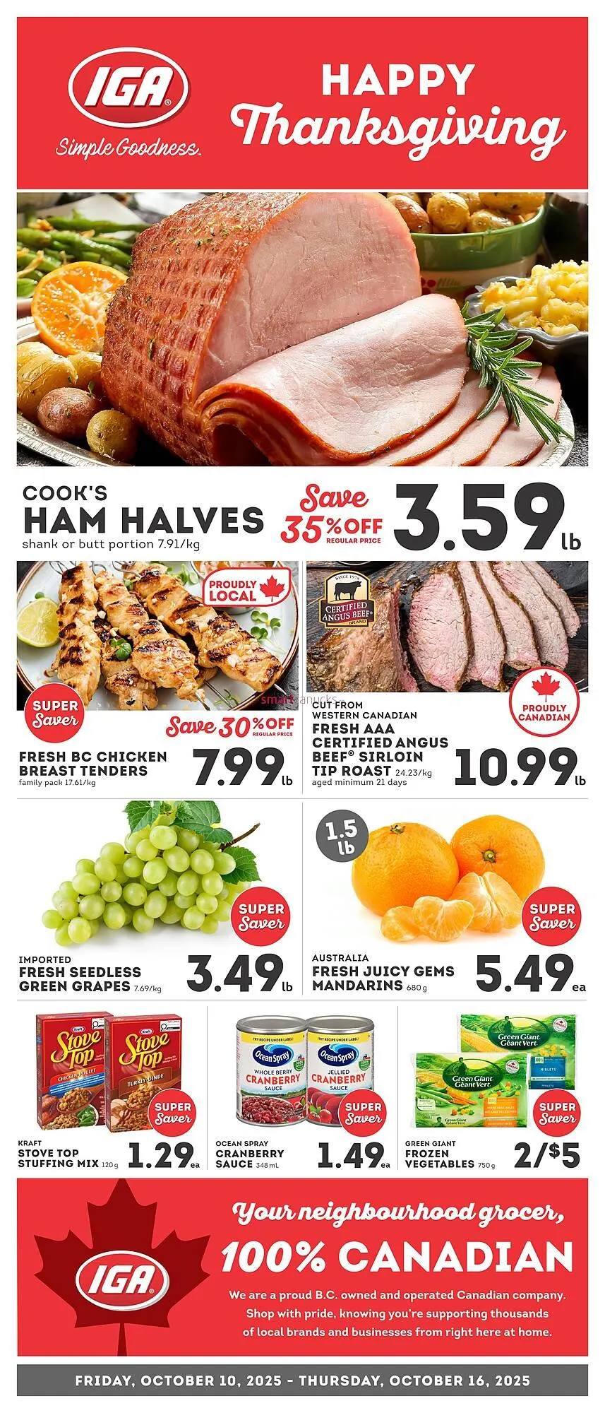 IGA flyer from October 9 to October 15 2025 - flyer page 1