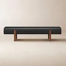 Socca Bello Black Leather Bench 67''