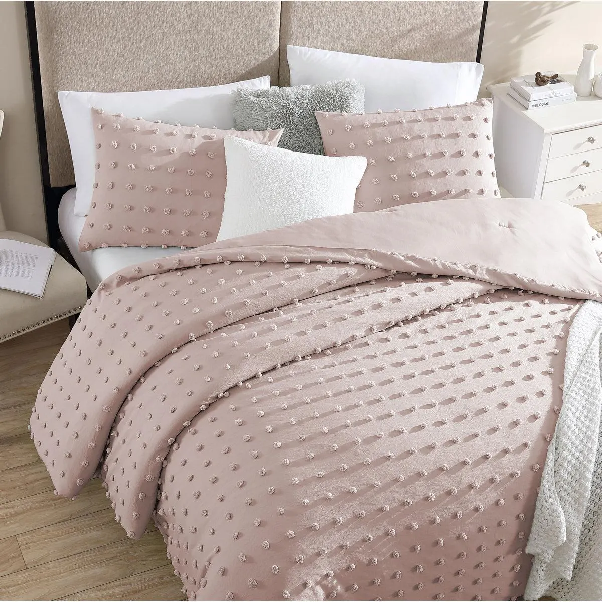 Pom Pom Jaquard Microfiber 3-Piece Comforter Set