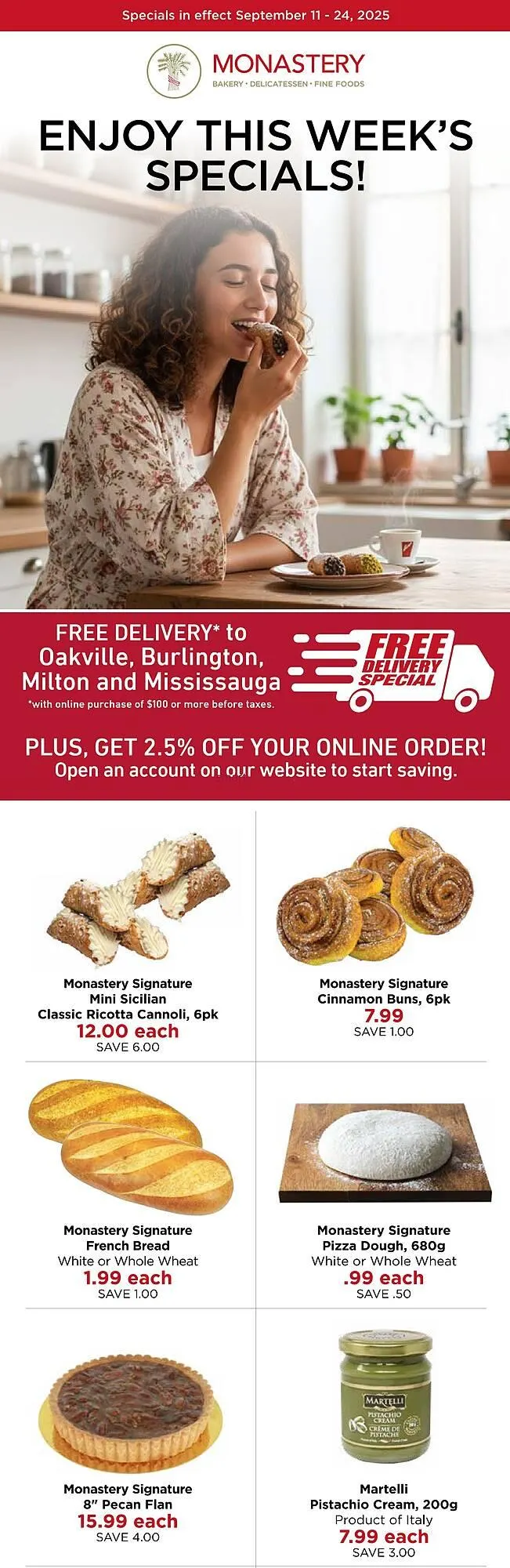 Monastery Bakery flyer from September 13 to September 19 2025 - flyer page 1
