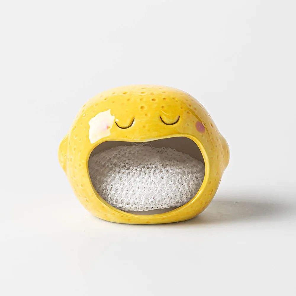 Boston Warehouse Scrubby 'Lemon' Ceramic Scrubby Holder