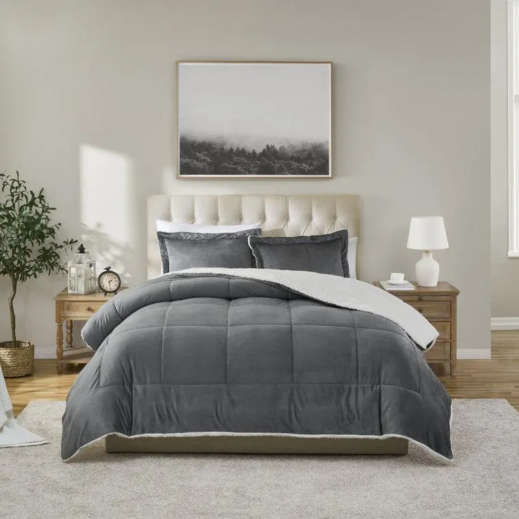 Ultra Plush Reversible Micro-Mink and Sherpa 3-Piece Comforter Set