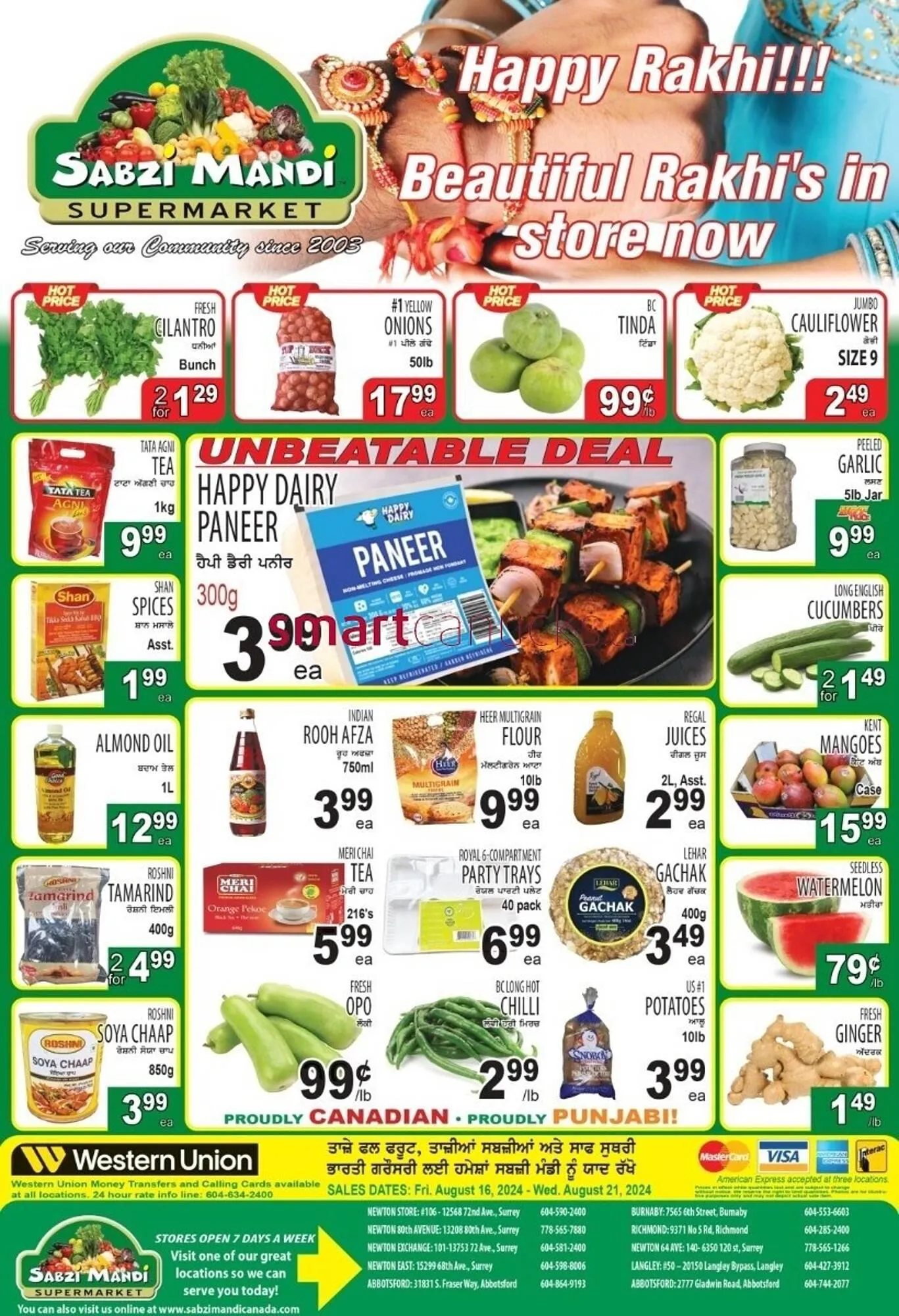 Sabzi Mandi Supermarket flyer from August 16 to August 22 2024 - flyer page 1