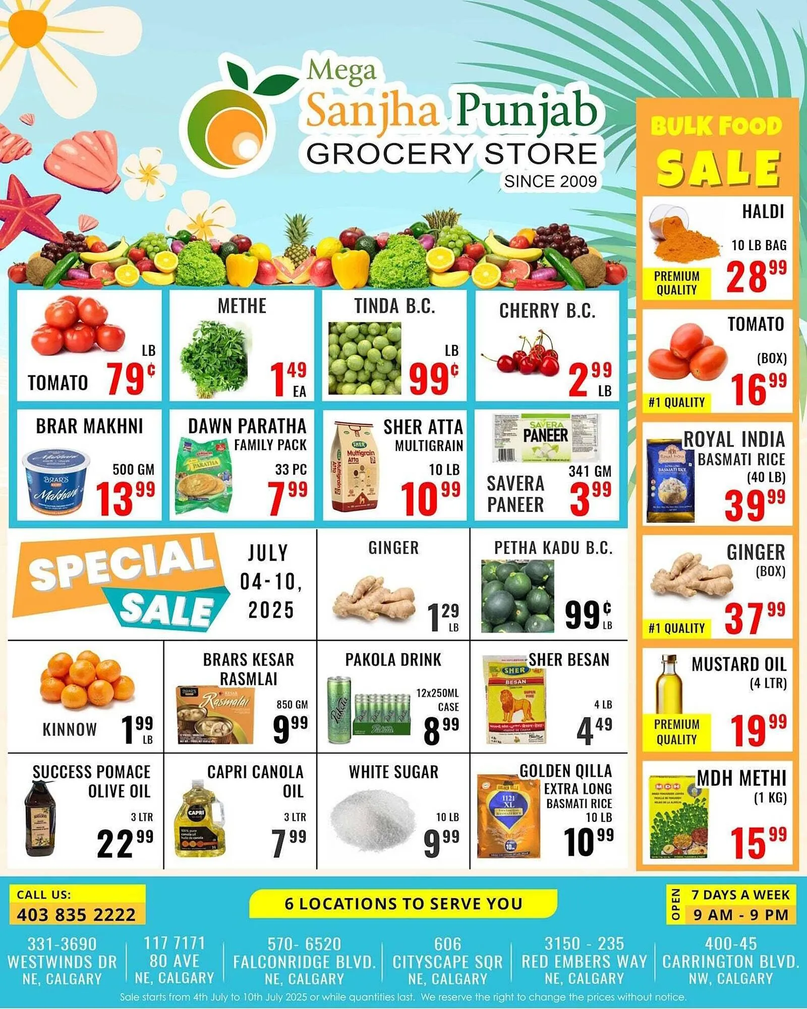 Mega Sanjha Punjab Grocery Store flyer from July 4 to July 11 2025 - flyer page 1