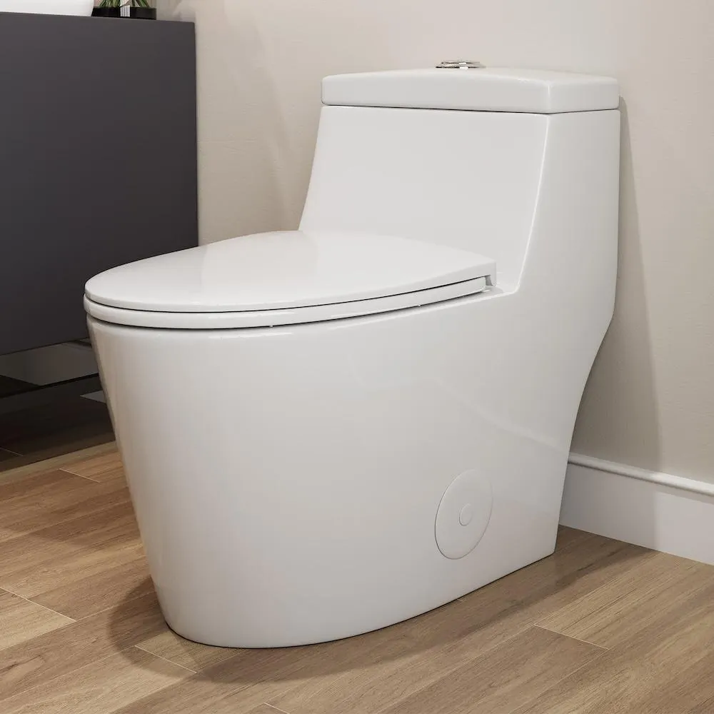 1-Piece 1.06/1.59 GPF Dual Flush Elongated Toilet in White, Seat Included