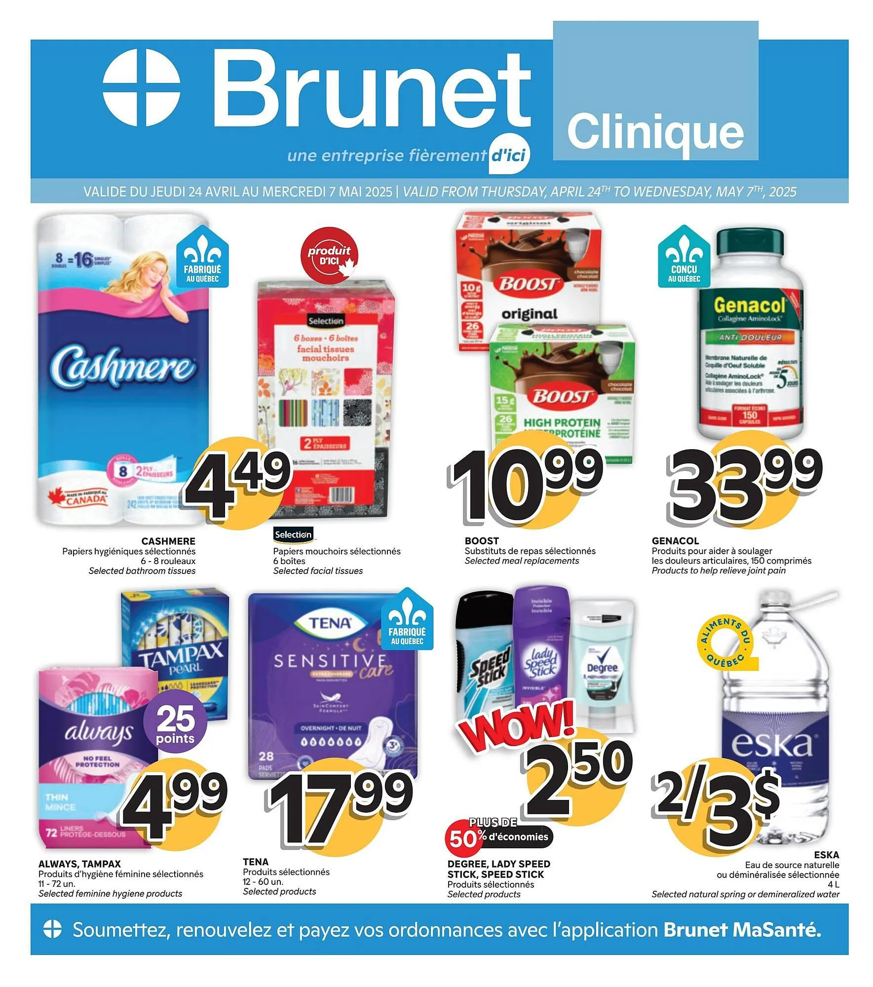 Brunet flyer from April 24 to May 7 2025 - flyer page 1