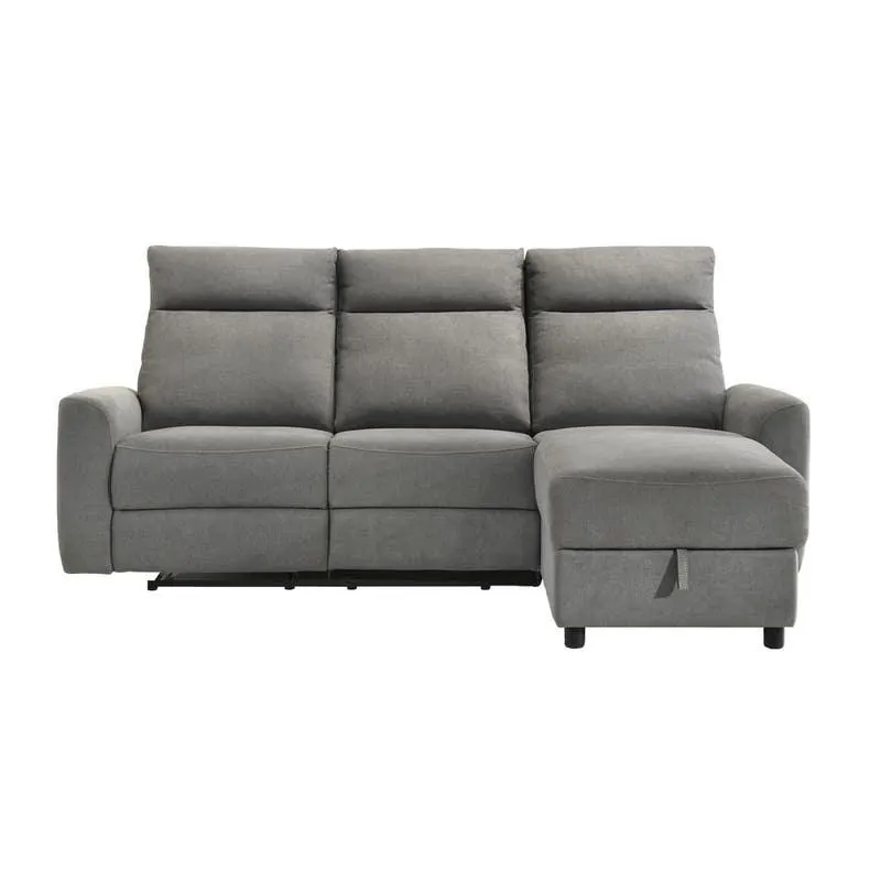 Sectionnel électrique inclinable et chaise longue côté droite avec rangement