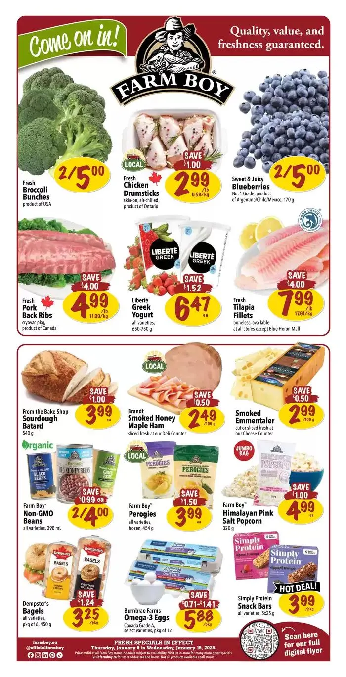 Farm Boy weekly flyer from January 9 to January 15 2025 - flyer page 1