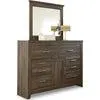 Juararo Dresser and Mirror - Dark Brown