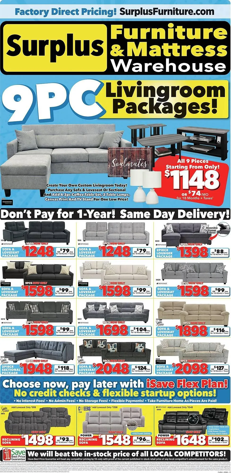 Surplus Furniture flyer from March 18 to March 25 2026 - flyer page 1