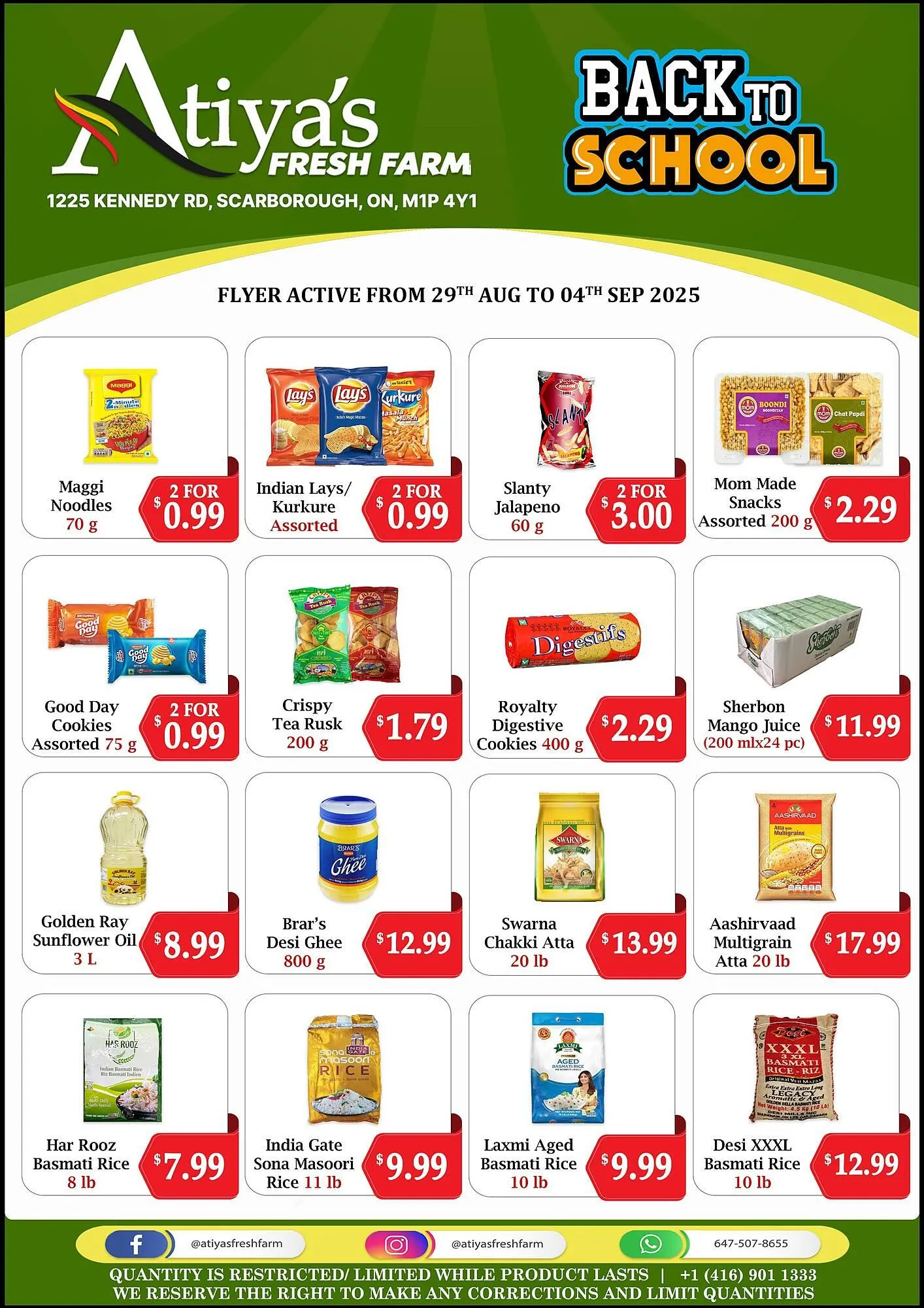 Atiya's Fresh Farm flyer from August 29 to September 4 2025 - flyer page 1