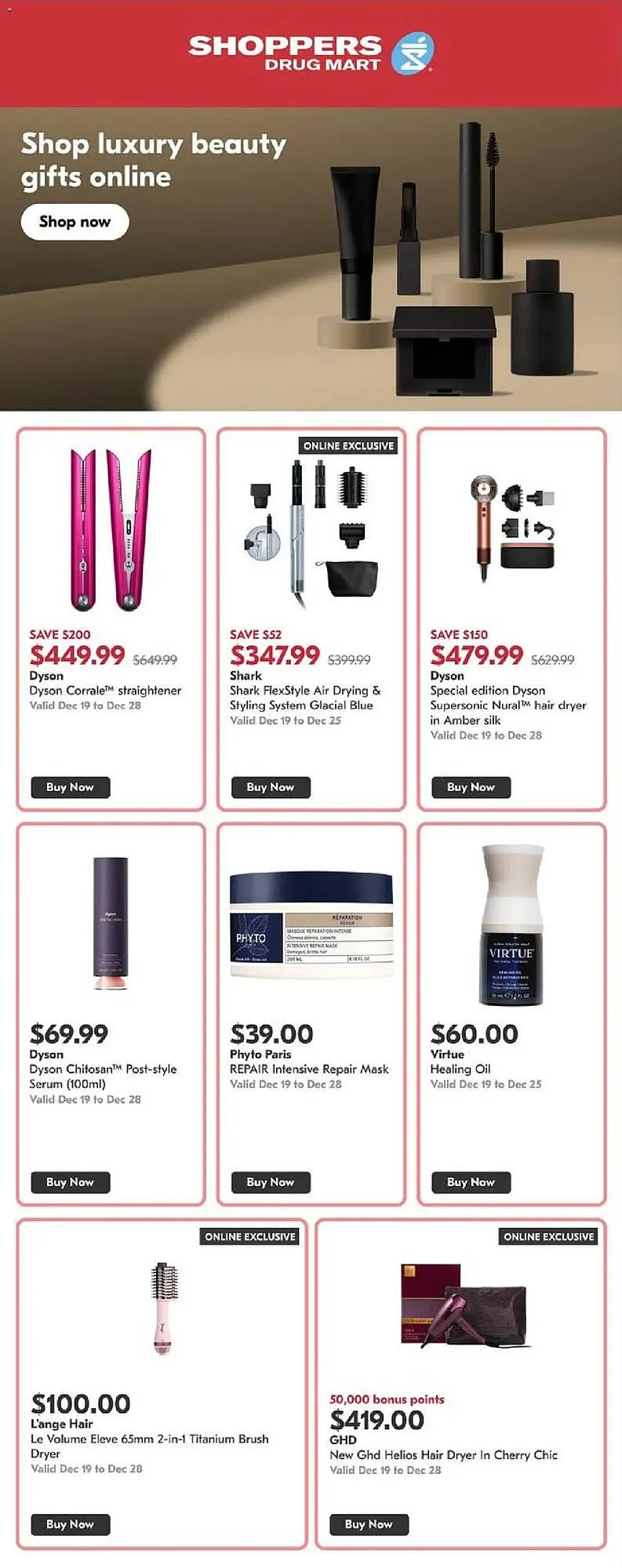 Shoppers Drug Mart flyer from December 19 to December 29 2025 - flyer page 1