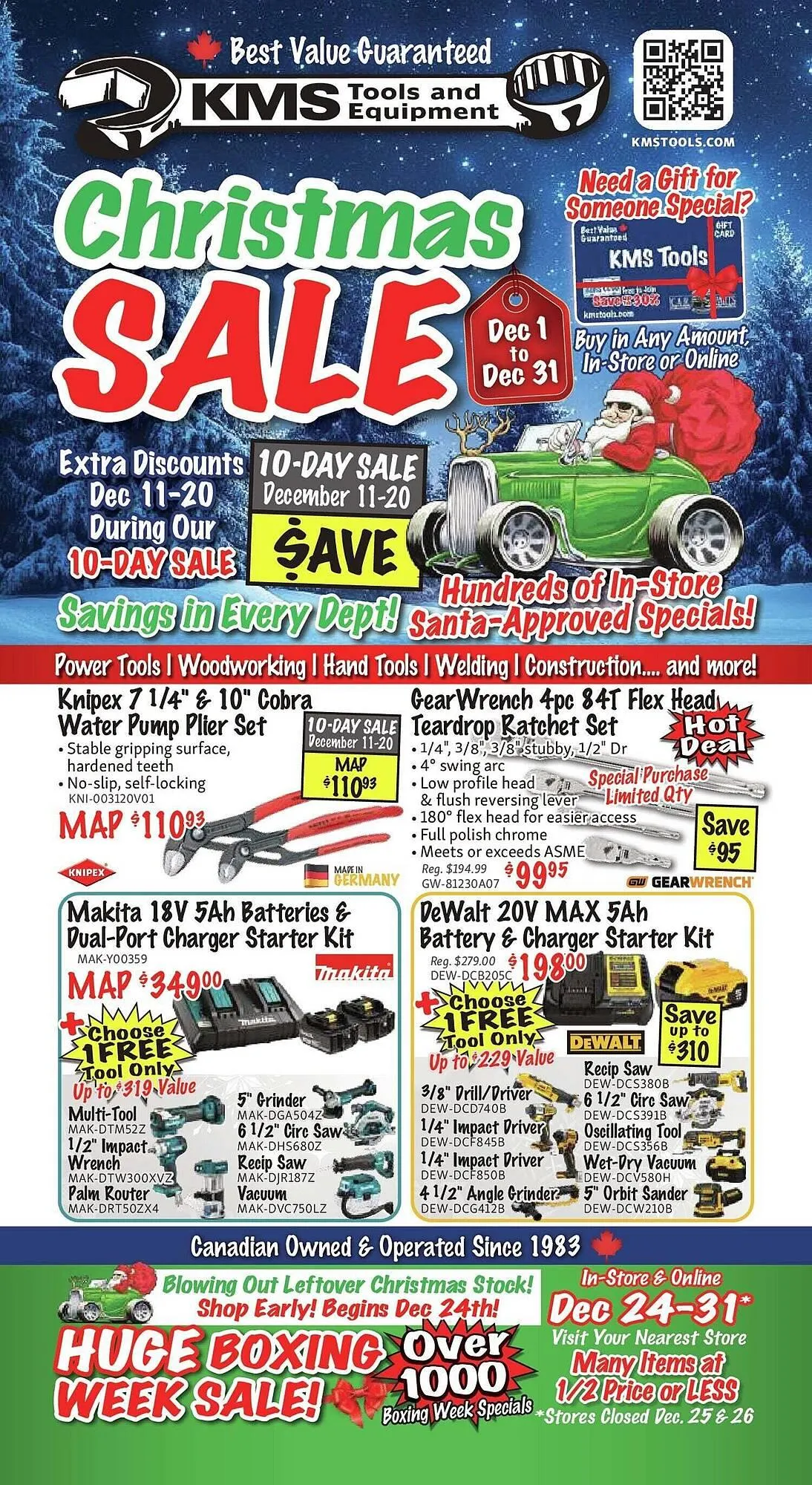 KMS Tools flyer from December 1 to January 1 2026 - flyer page 1