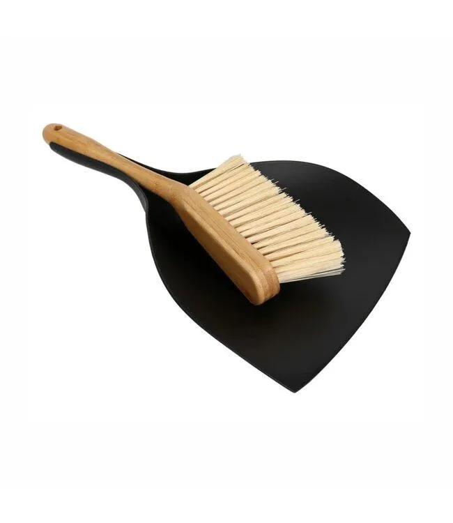 CLEAN CONCEPT HAND BROOM AND DUST PAN SET BLACK 9.6"X15"X3"