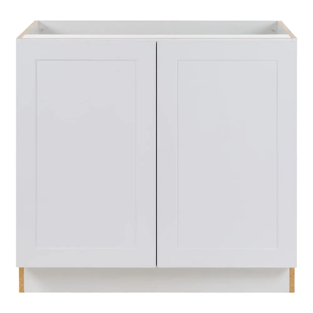 Edson 36-inch W x 34.5-inch H x 24.4-inch D Shaker-Style Assembled Kitchen Base Cabinet in White