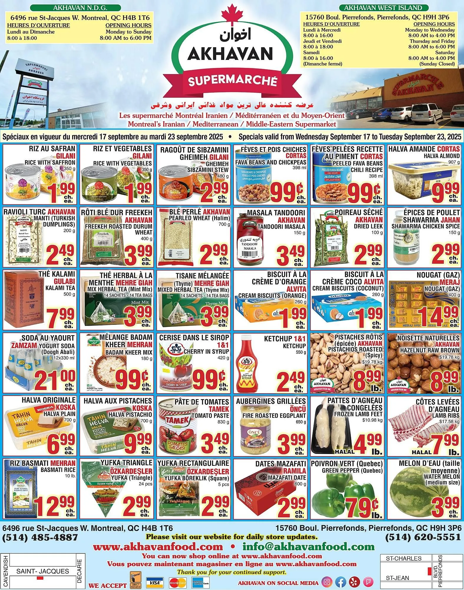 Akhavan flyer from September 17 to September 23 2025 - flyer page 1