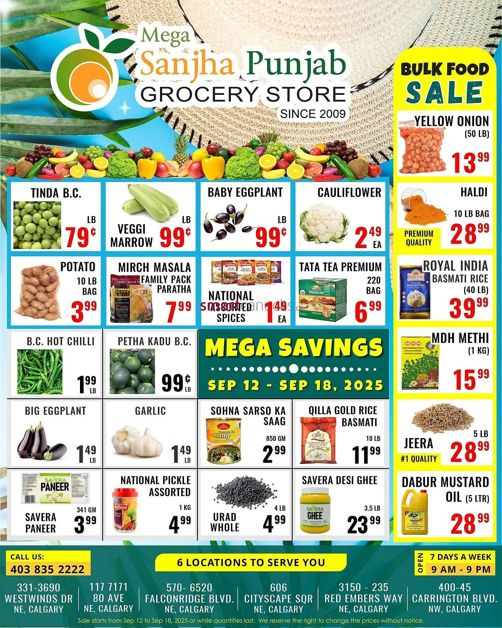 Mega Sanjha Punjab Grocery Store flyer from September 13 to September 19 2025 - flyer page 1