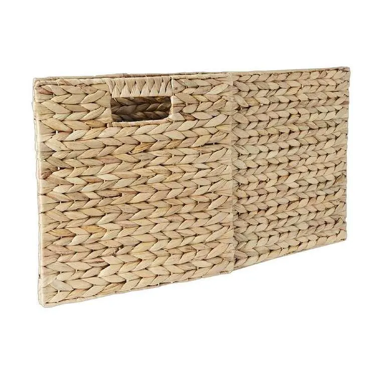 Living Space Collapsible Storage 32cm Cube Basket Natural 32 x 32 x 32 cm