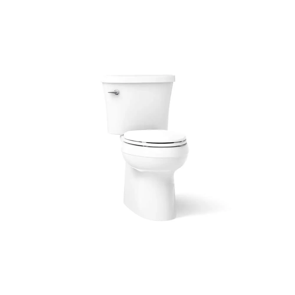 Gleam 2-Piece Chair Height Elongated Skirted 4.8 LPF Single Flush Toilet in White with Slow Close Seat