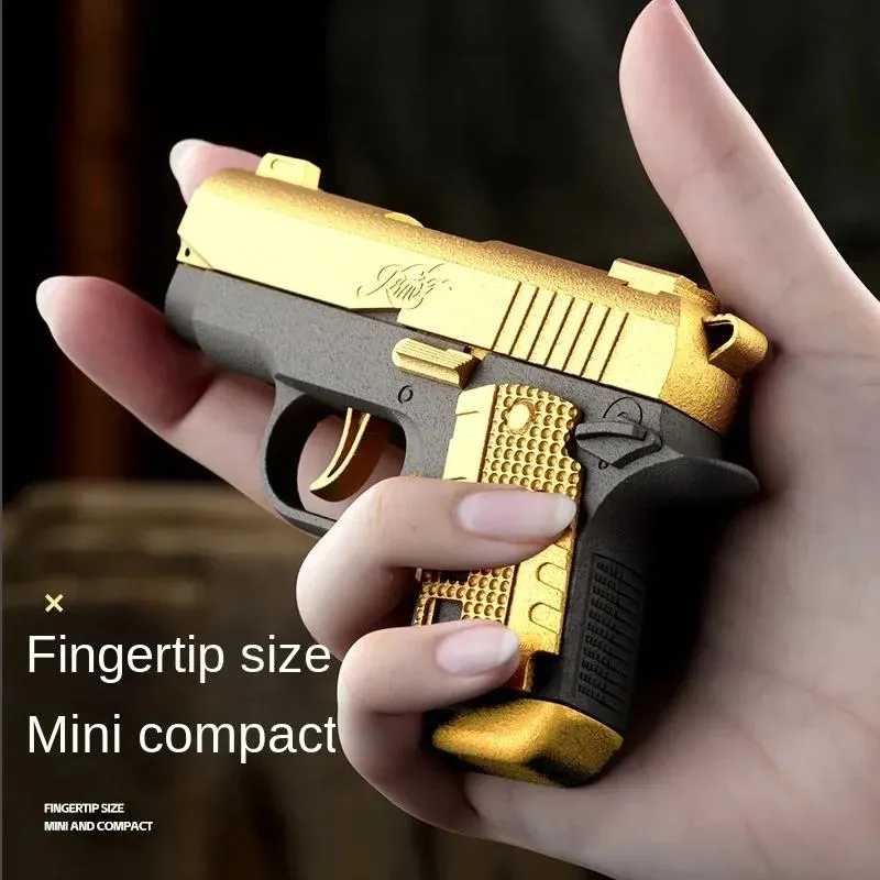 Mini 1911 Children Toy Gun Fidget Toy Shell Ejection Empty Hanging Toy Gun Christmas Gift for Kid Continuou Soft Bullet Launcher