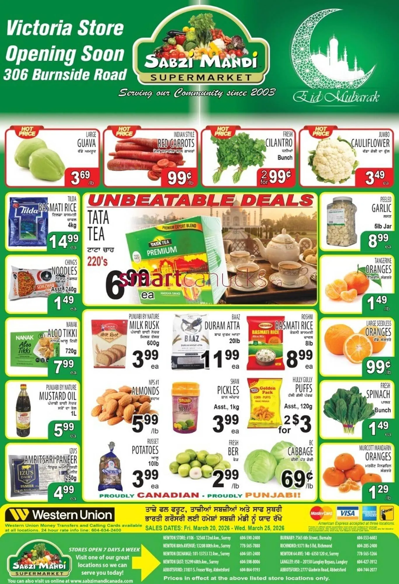 Sabzi Mandi Supermarket flyer from March 20 to March 25 2026 - flyer page 1