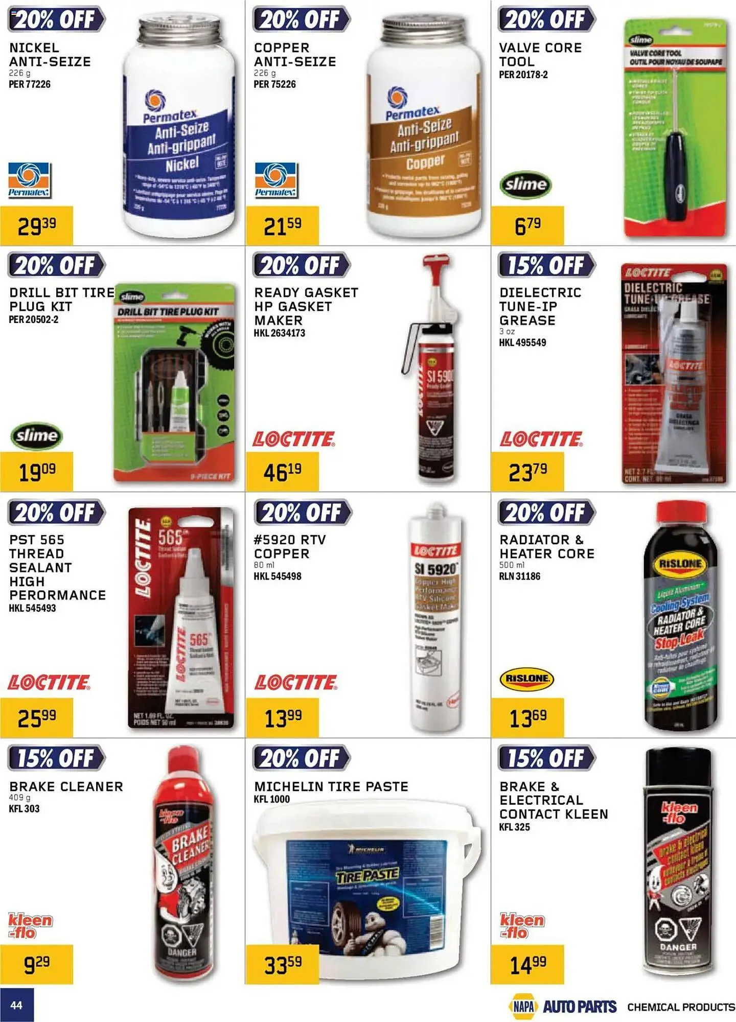 NAPA Auto Parts flyer from October 1 to January 1 2026 - flyer page 44