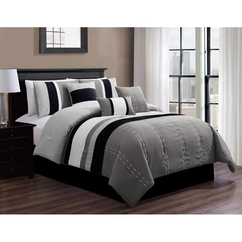 Luxury Bedding Collection Modern & Contemporary Striped Comforter Set