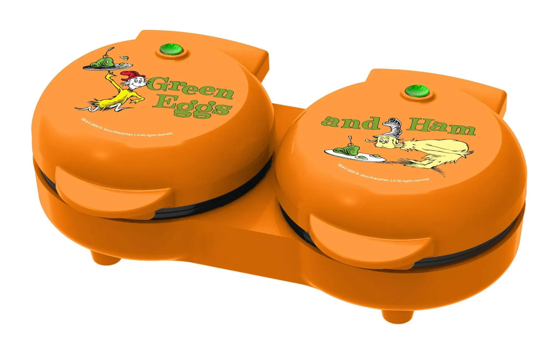 Dr. Seuss Dual Non-Stick Mini Grill & Griddle, 1100 W, Orange