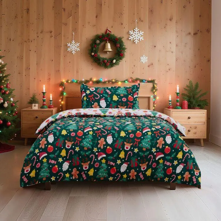 Jolly & Joy Christmas Time Quilt Cover Set Multicoloured