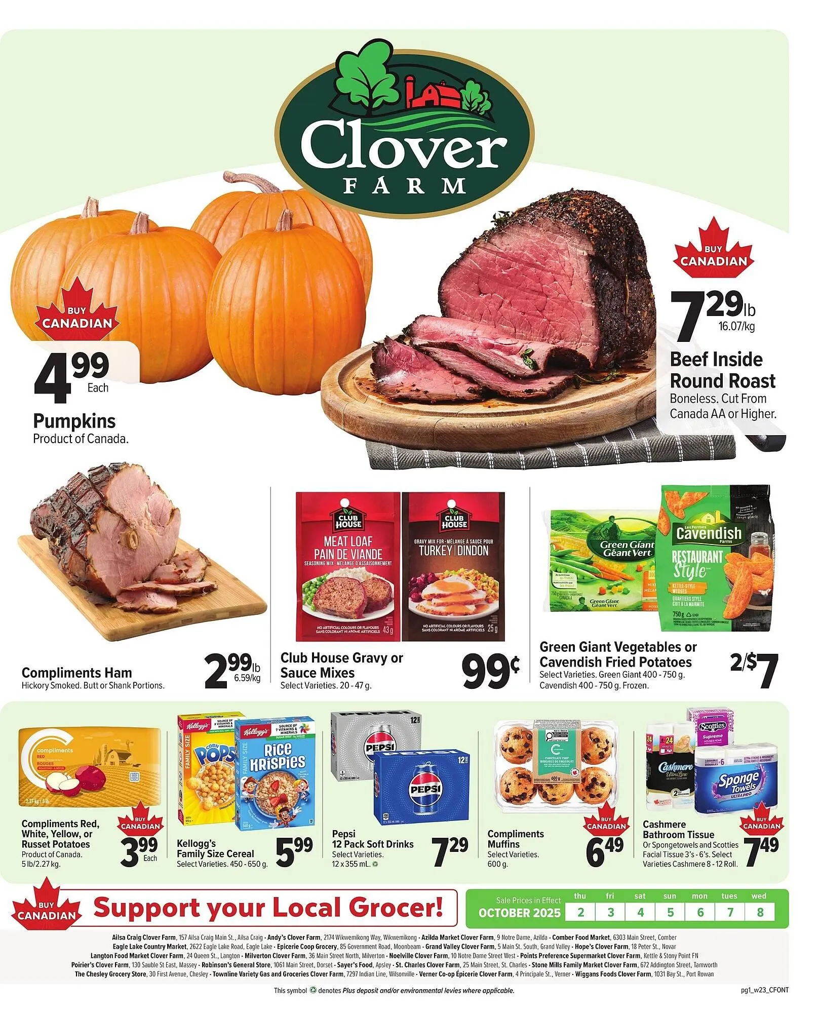 Clover Farm flyer from October 1 to October 8 2025 - flyer page 1