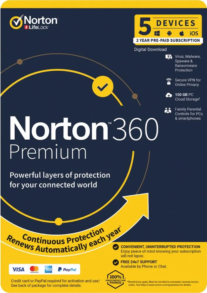Norton 360 Premium Internet Security (5D 24M) Digital Download