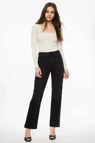 Semi Sheer Burnout Bodysuit