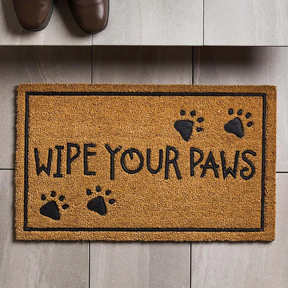 KSP Casual 'Wipe Your Paws' Coir Doormat (Natural/Black)
