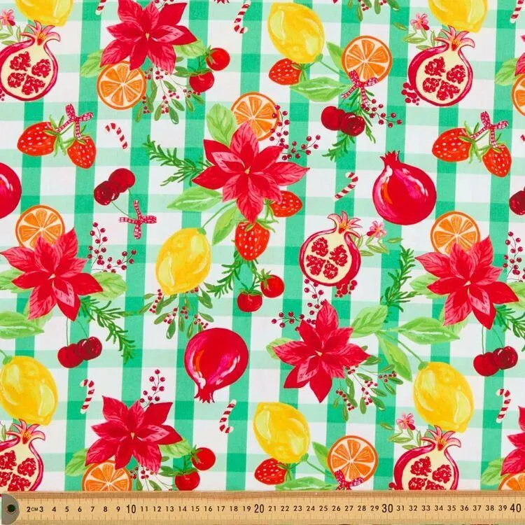 Christmas Festive Table 112cm Quilting Fabric Multicoloured 112 cm