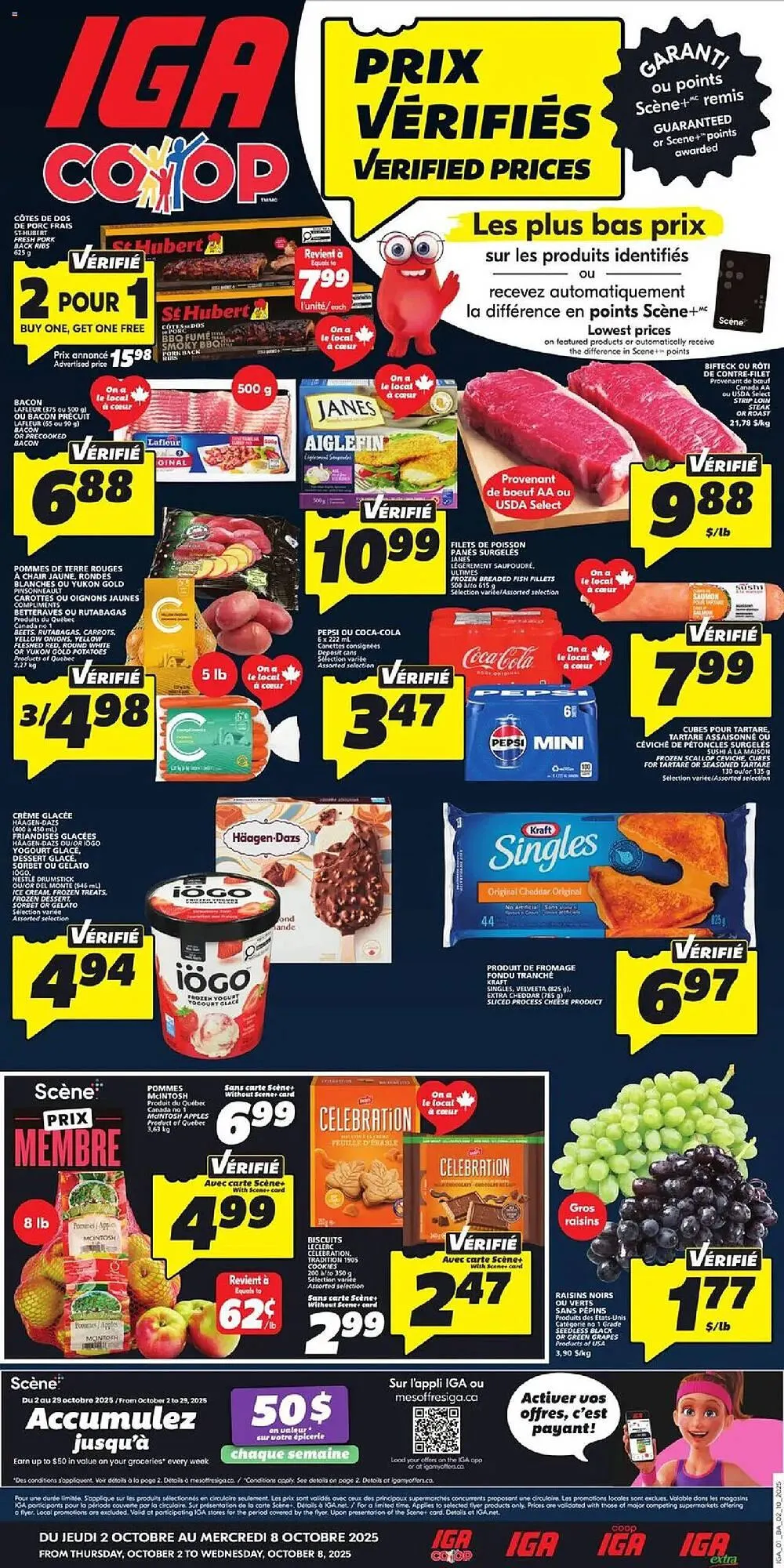 IGA flyer from October 2 to October 8 2025 - flyer page 1