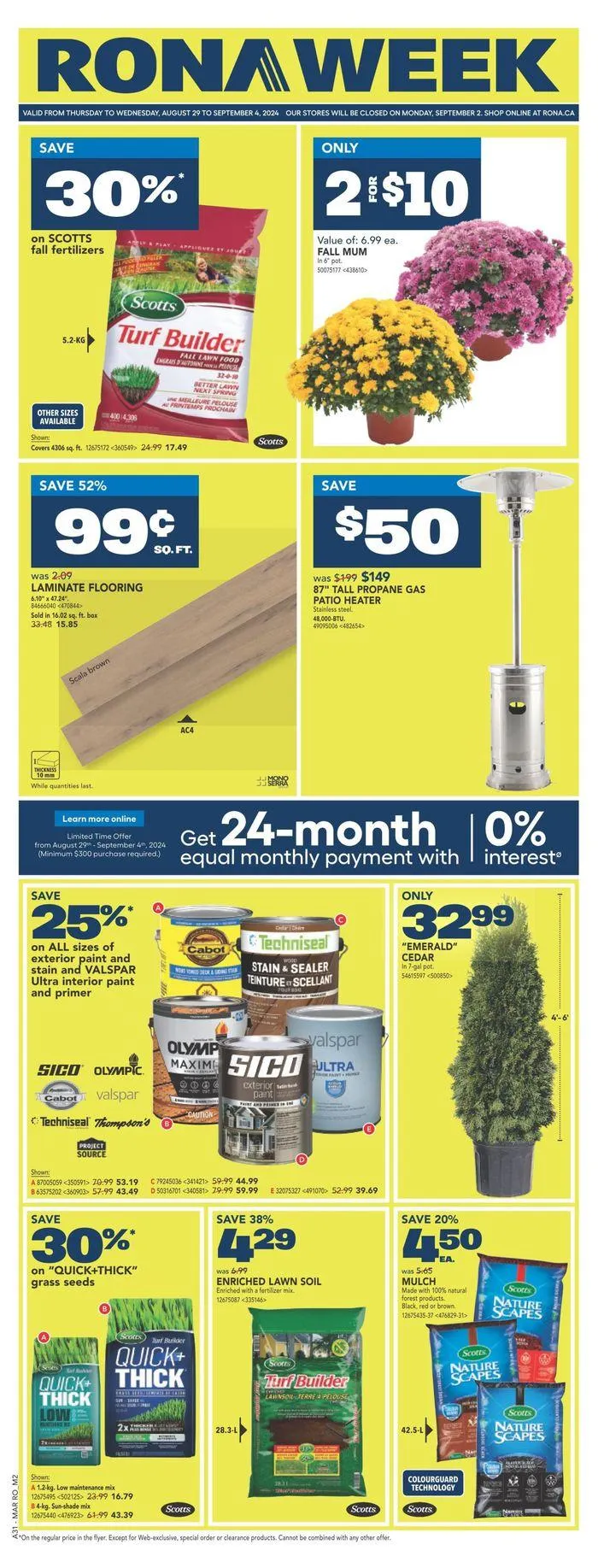 RONA Weekly ad from August 29 to September 4 2024 - flyer page 1