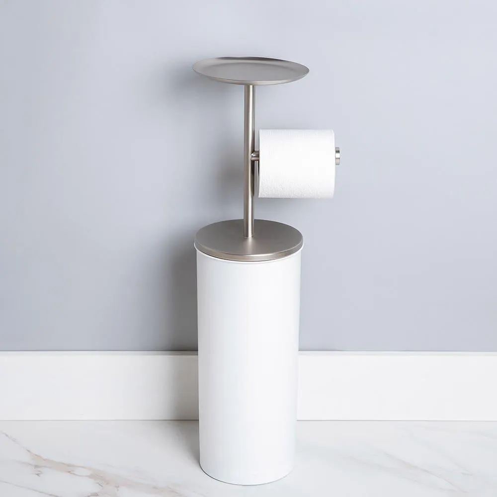 Umbra Portaloo Toilet Paper Reserve & Holder (White/Nickel)