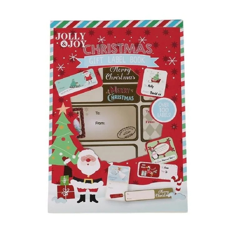 Jolly & Joy Christmas Gift Label Sticker Book Multicoloured