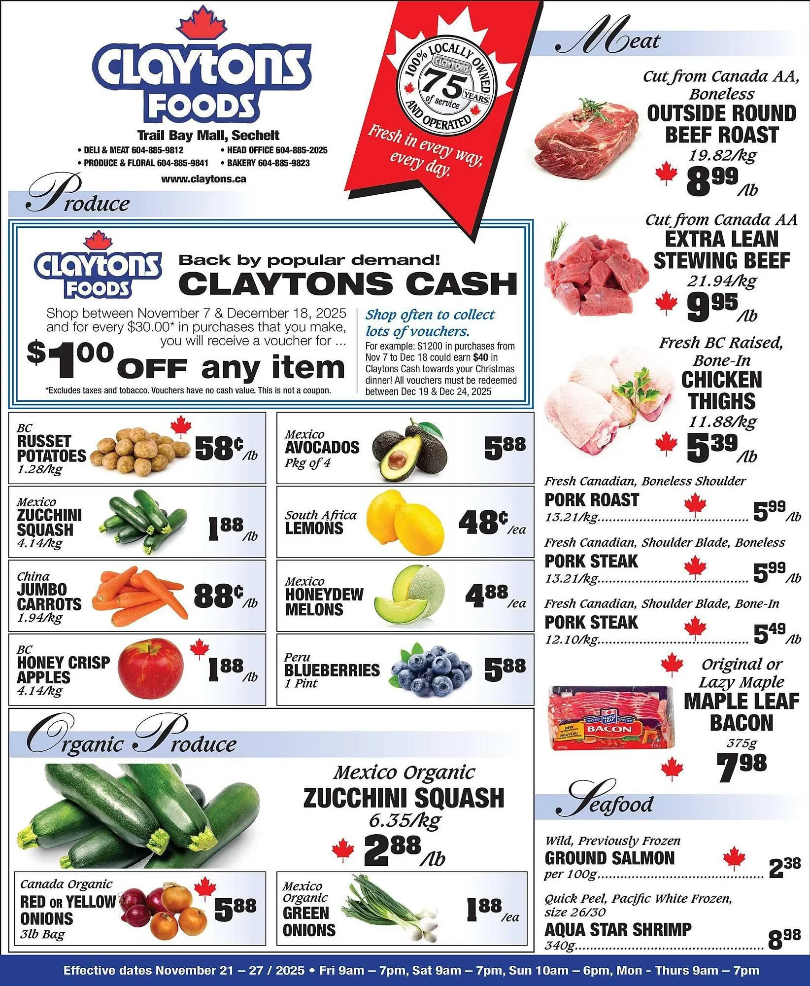 Claytons Heritage Market flyer from November 21 to November 27 2025 - flyer page 1