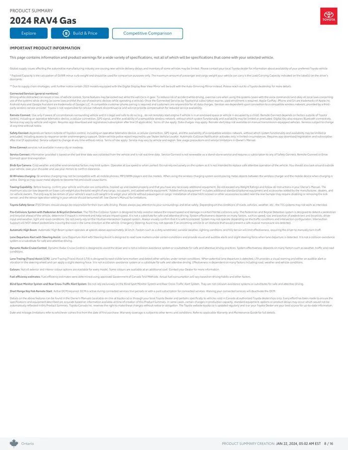 Toyota RAV4 from January 22 to January 22 2025 - flyer page 8