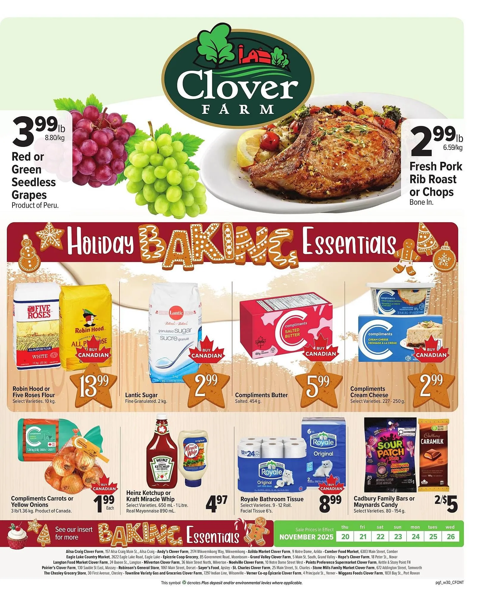 Clover Farm flyer from November 20 to November 26 2025 - flyer page 1