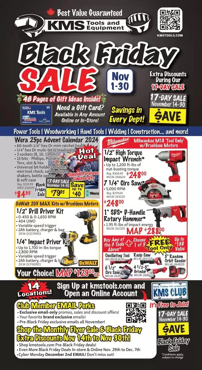 KMS Tools November 2024 Black Friday Sale from November 1 to November 15 2024 - flyer page 1