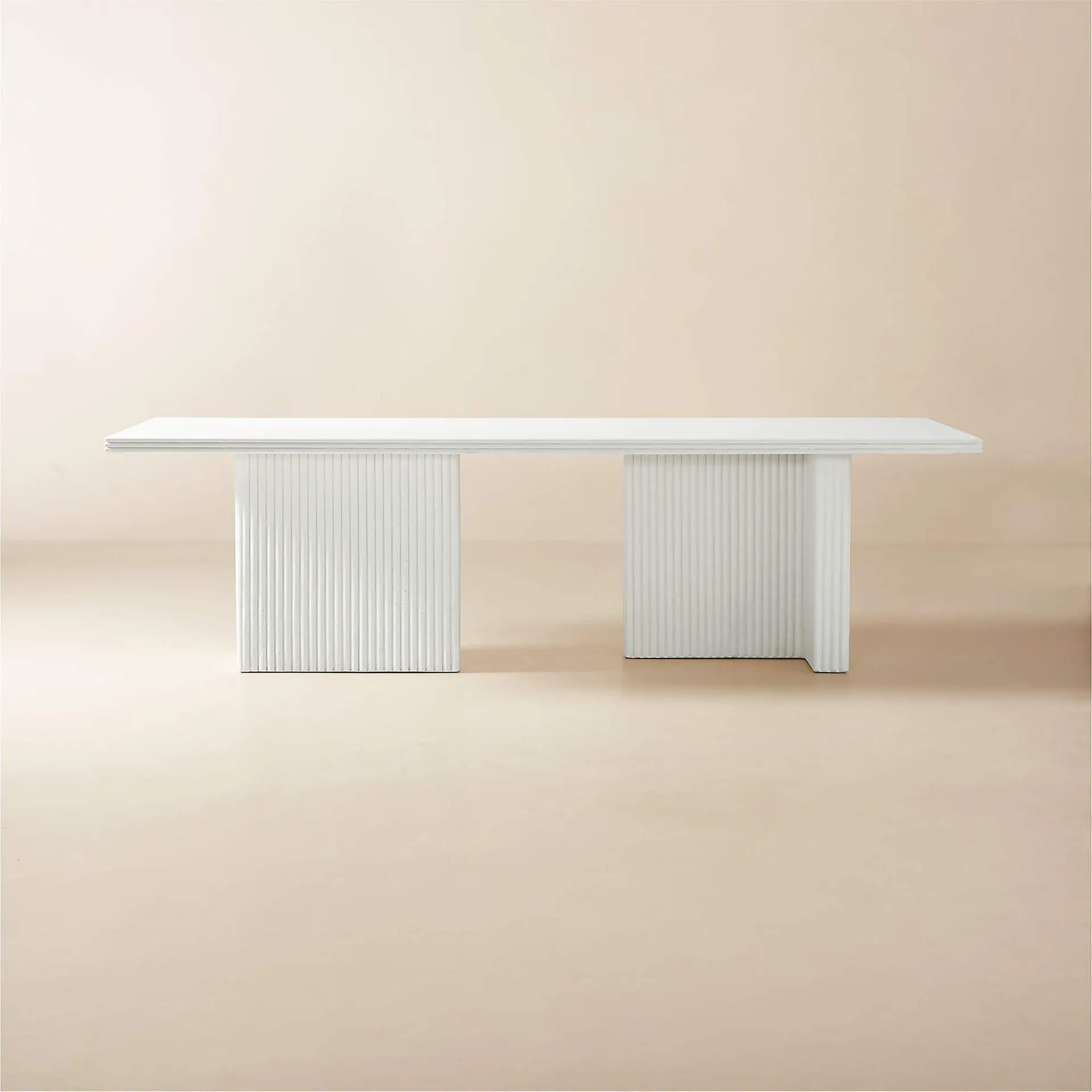 Melacon 105" Rectangular White Concrete Dining Table