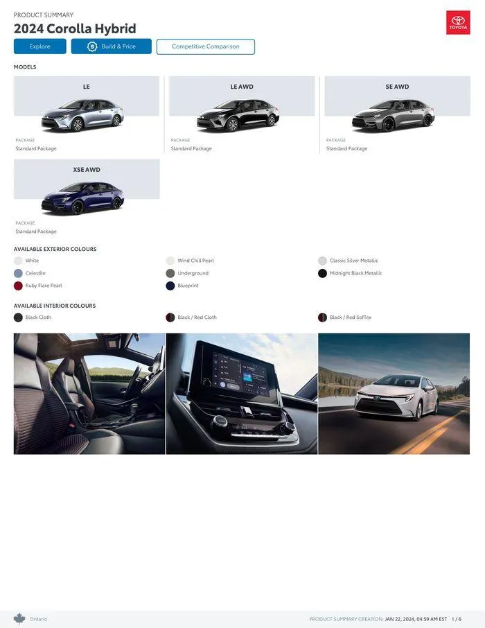 Toyota Corolla from January 22 to January 22 2025 - flyer page 1