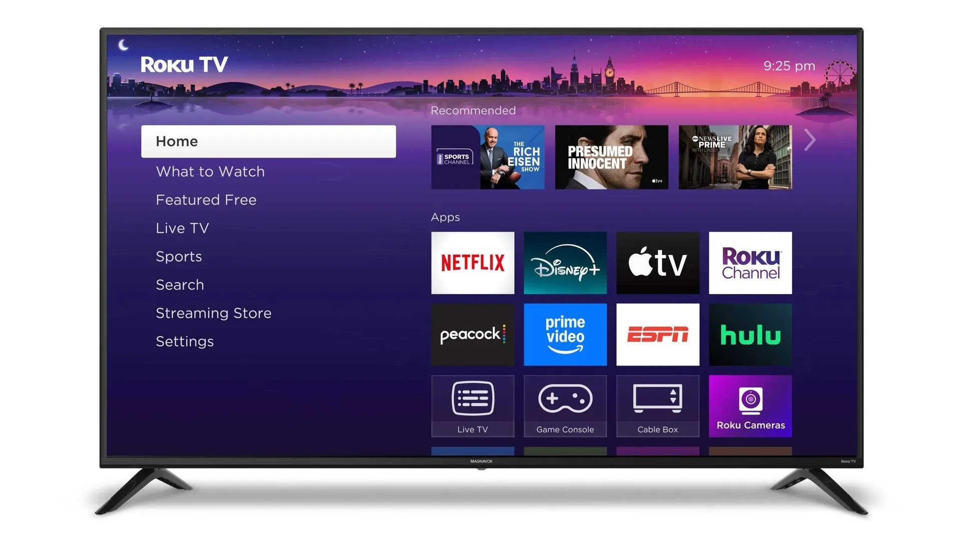 Magnavox 4K TV, 55-inch with Roku TV Streaming